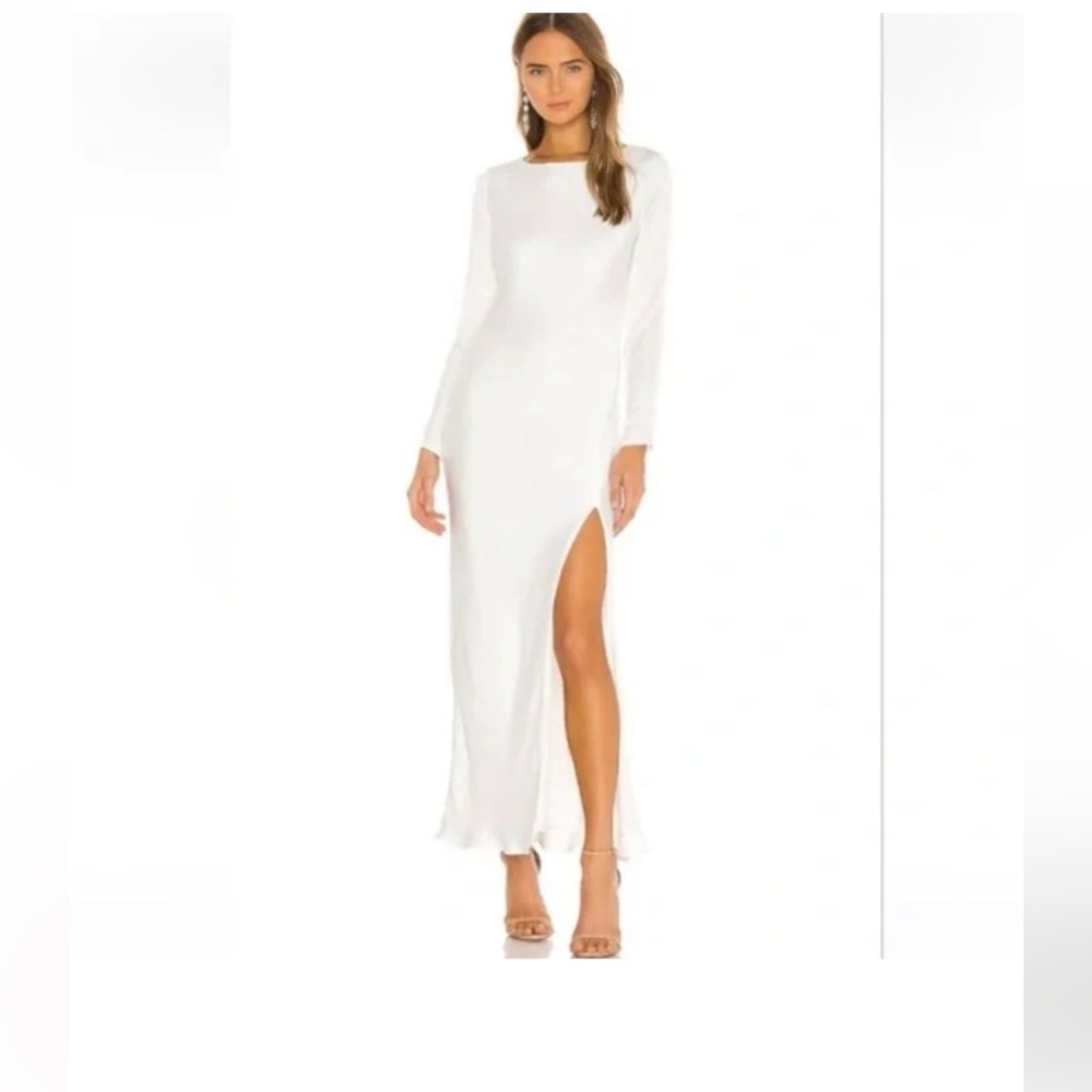 Bardot River Bias Dress in Orchid (White) - Size 6 White Maxi Dress